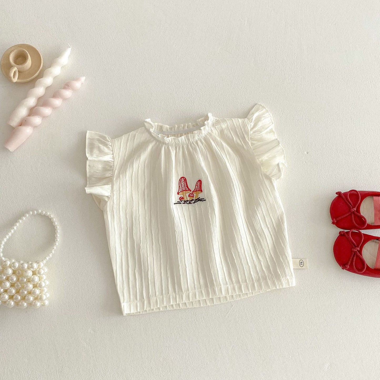 【BABY&KID】夏新作 フリルチェックトップス、ワンピース、デニムパンツSK062321