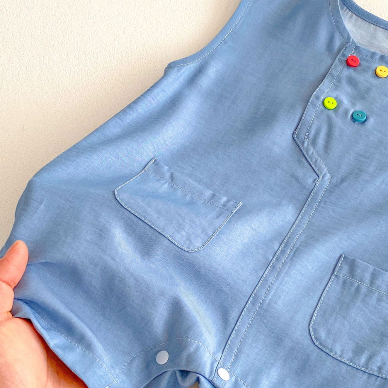 【BABY】夏新作 刺繍カートゥーンロンパースSK070102