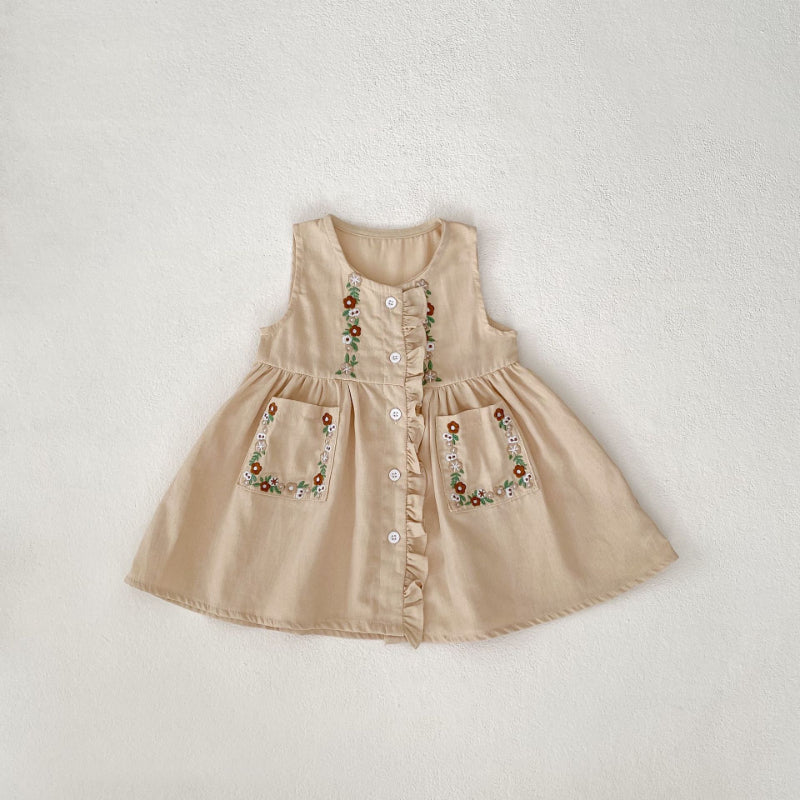 【BABY&KID】花柄刺繍ワンピース/刺繍ブラウスSK011030