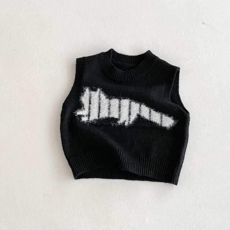 【BABY&KID】猫柄ニットベストSK092918