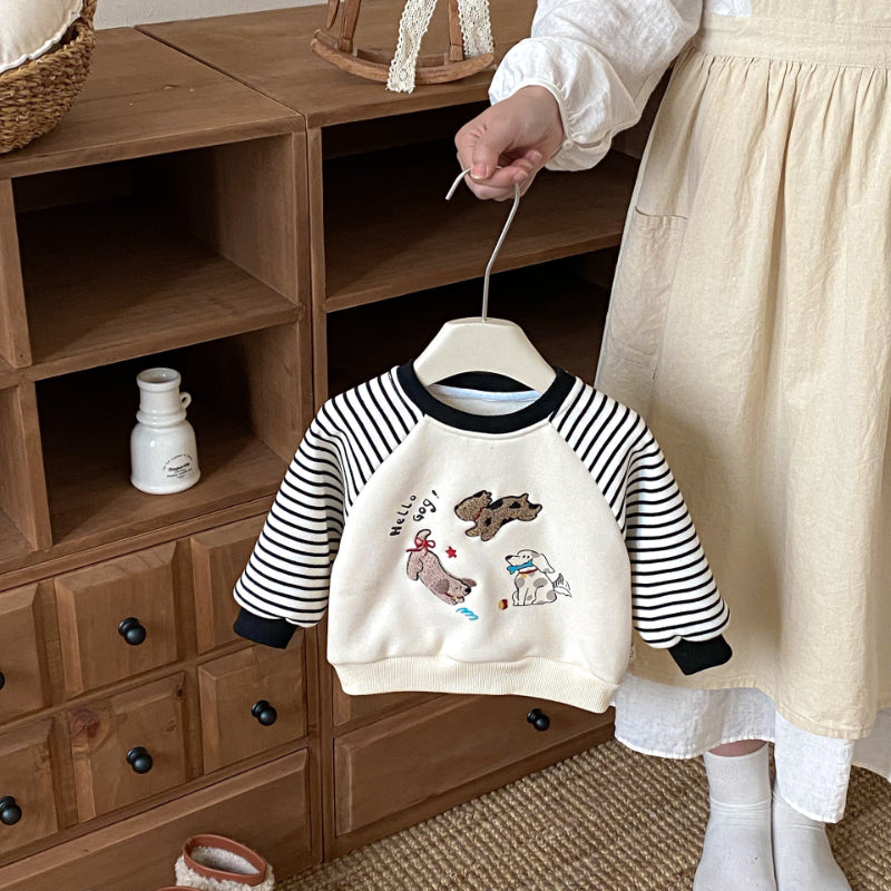 【BABY&KID】冬新作キャラクター刺繍あったかトレーナーSK102533