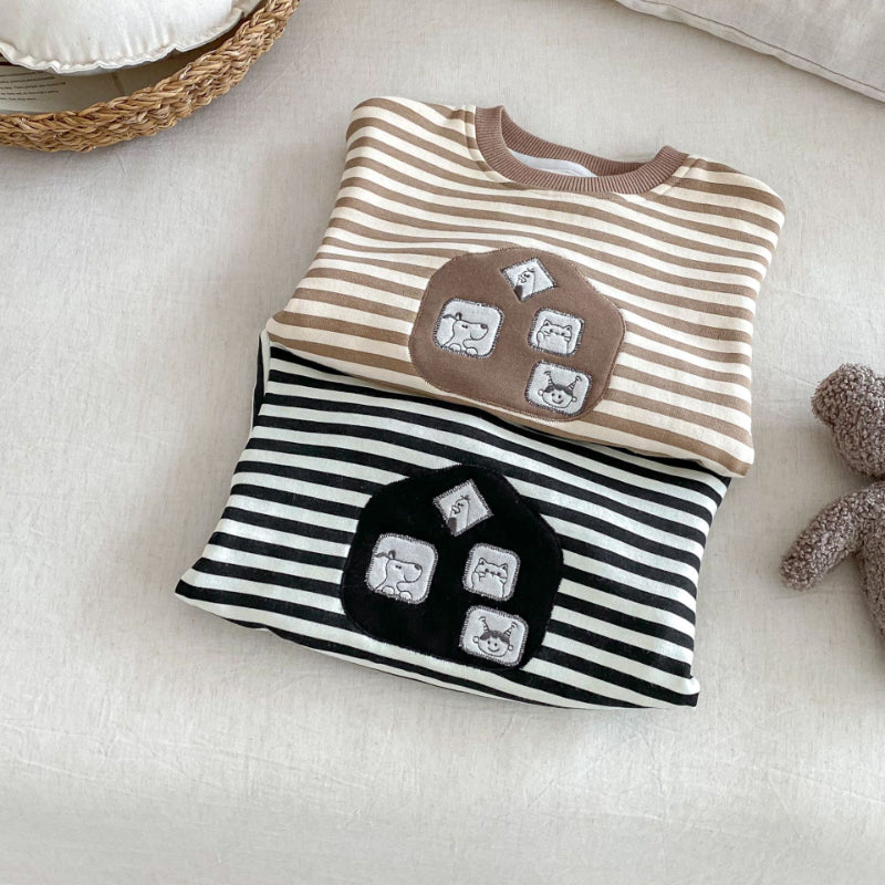 【BABY&KID】冬新作 厚手ボーダースウェットSK102016