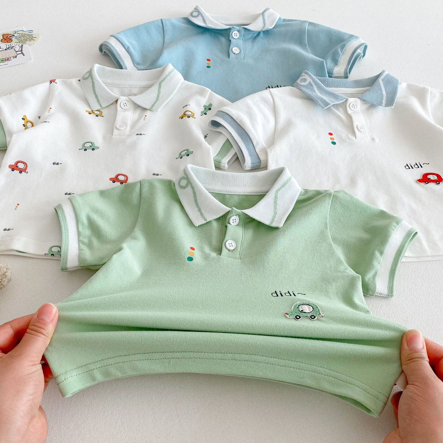 【BABY&KID】夏新作 車柄POLOシャツSK062323