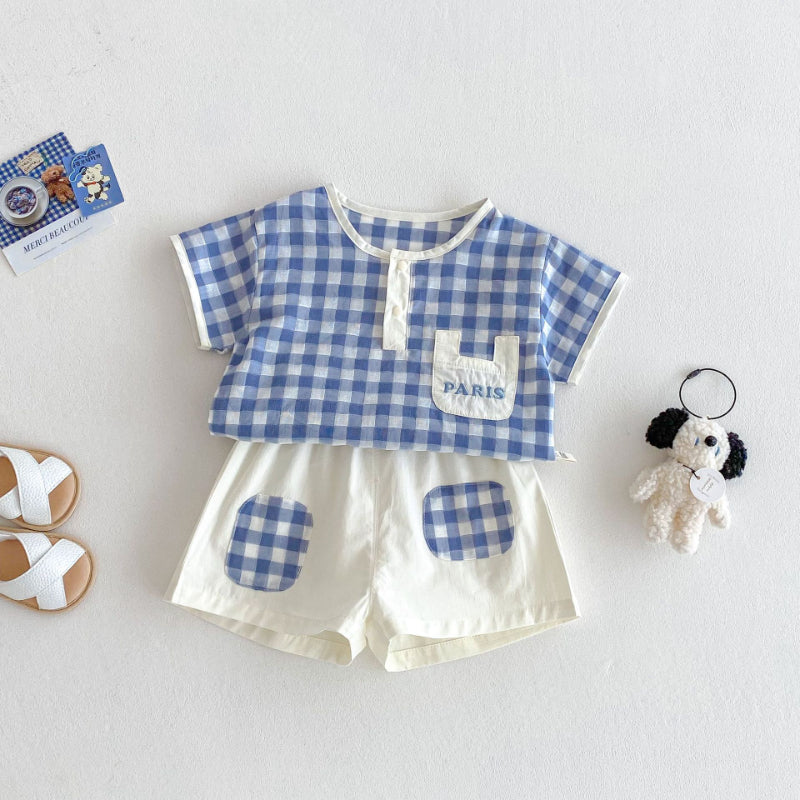 【BABY&KID】夏新作 オシャレチェックセットアップSK070216
