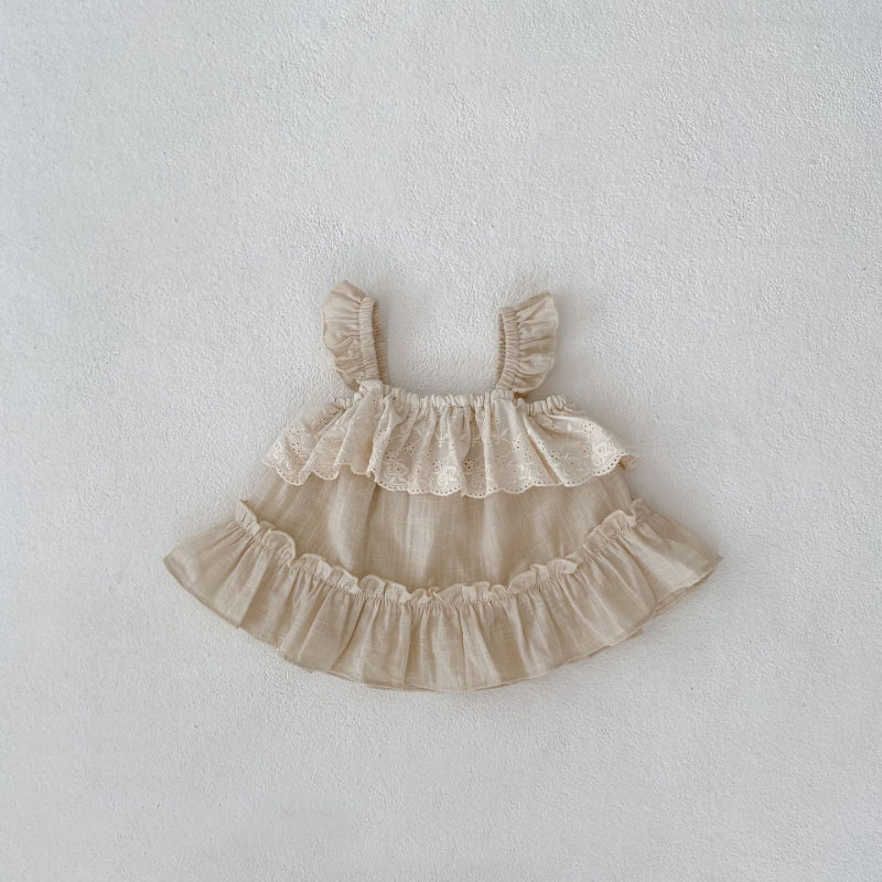 【BABY】夏新作 フリルキャミ&無地ショートパンツセットアップSK071918
