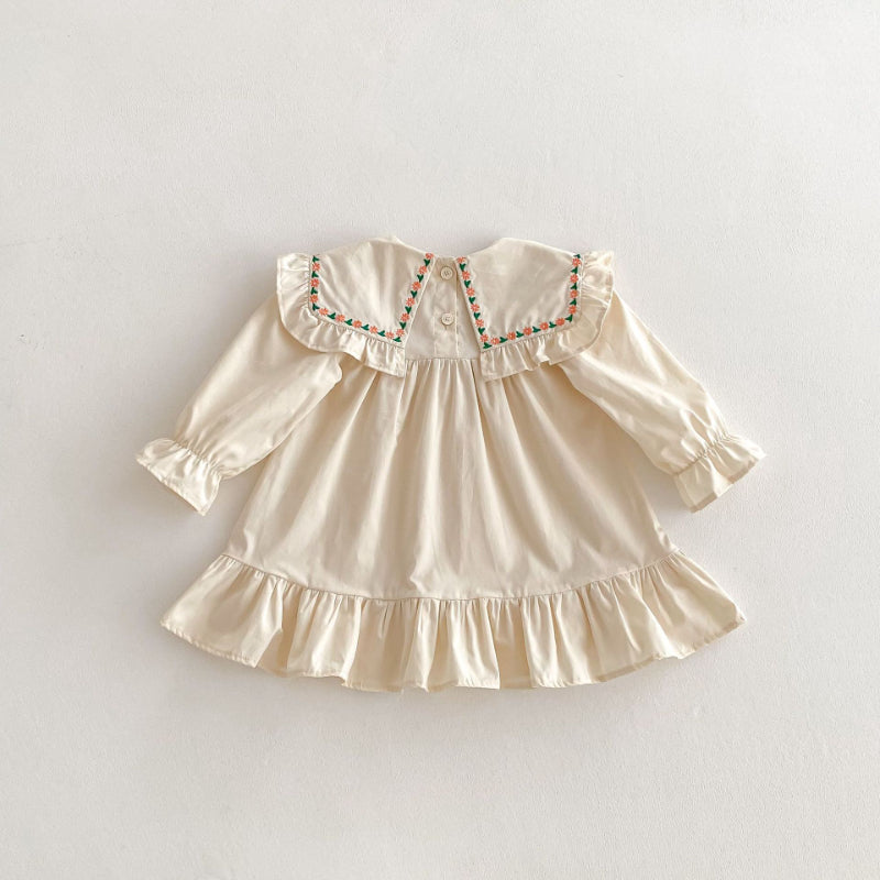 【BABY&KID】ビッグカラー刺繍ワンピースSK011011