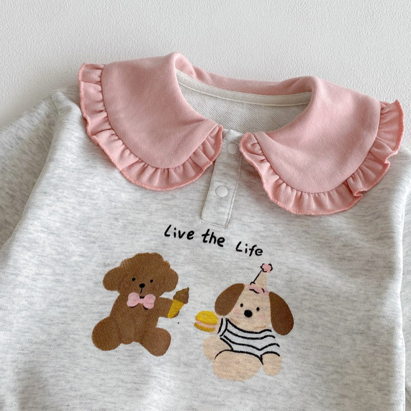 【BABY&KID】わんこプリントセットアップSK092702