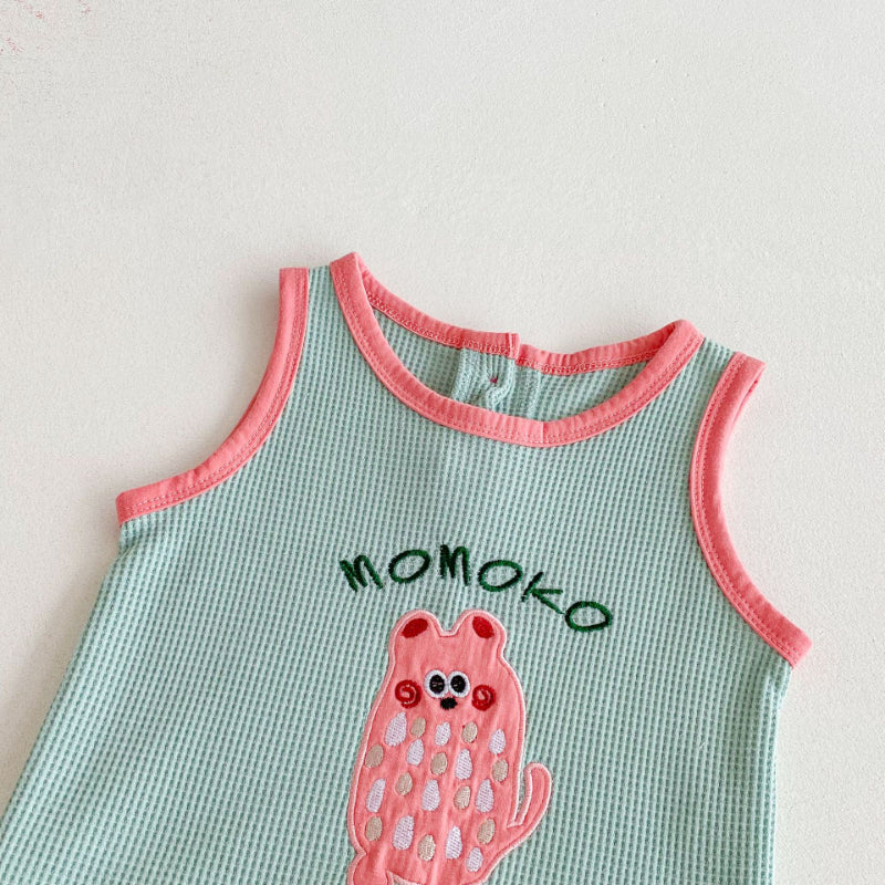 【BABY】キャラクターサロペット&ボーダーTシャツSK092521