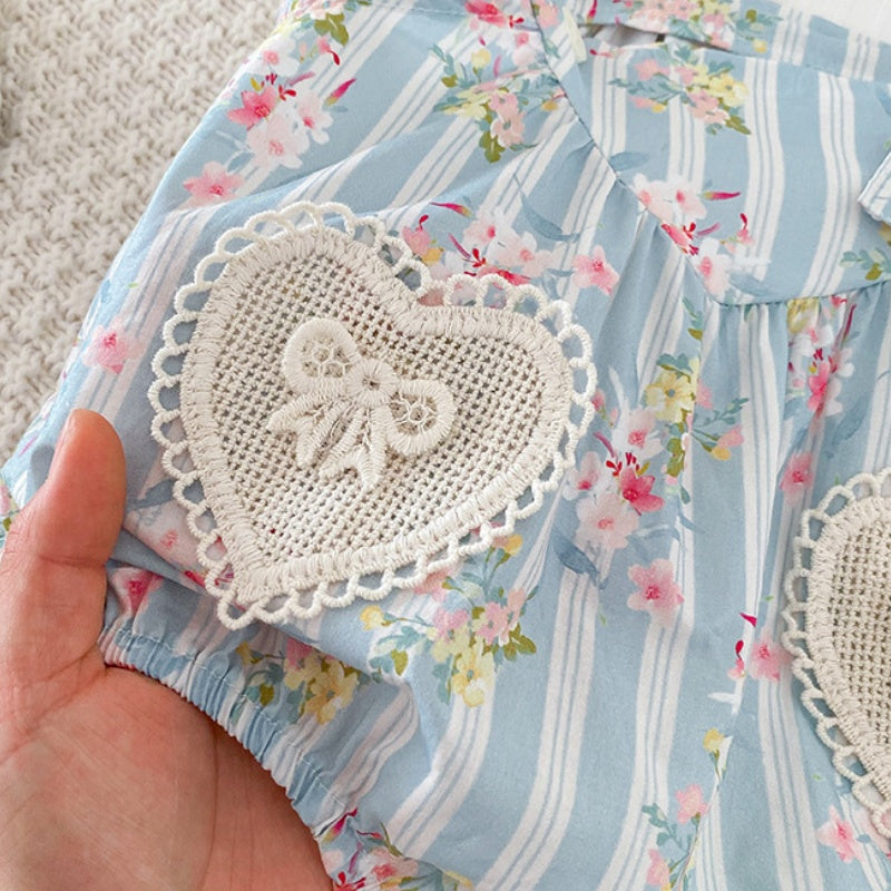 【BABY】夏新作 小花柄キャミロンパース&TシャツSK090604