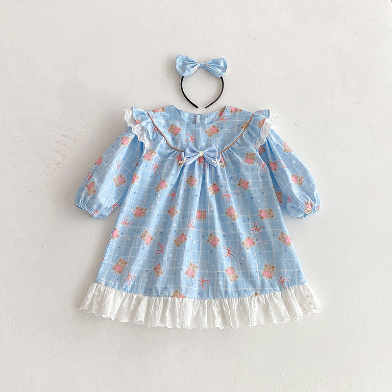 【姉妹服】ハートくまロンパース、ワンピースSK101123