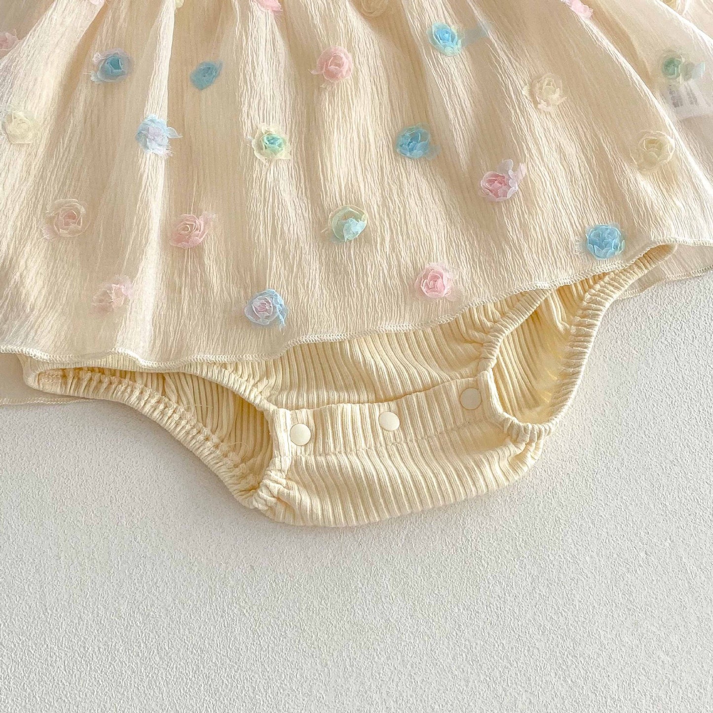 【BABY】夏新作 ワンピース風ローズロンパースSK062327