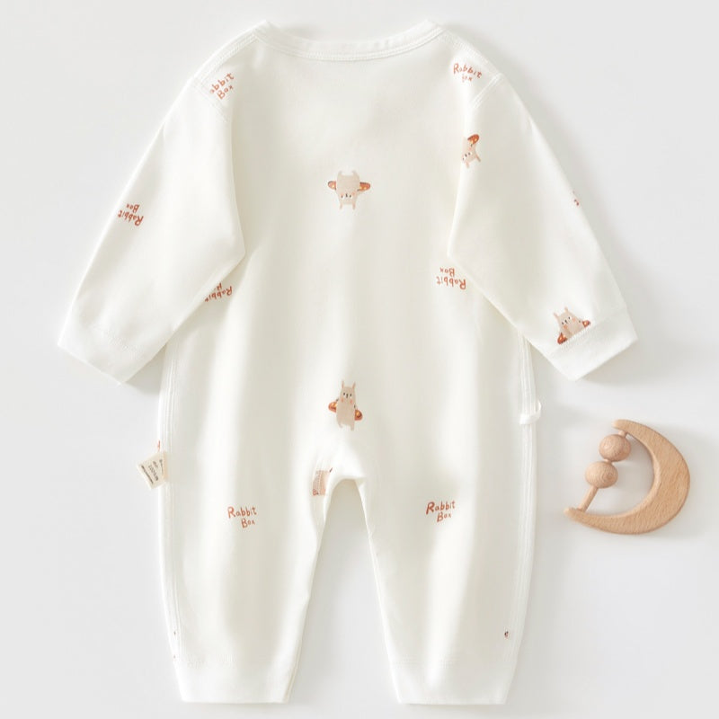 【BABY】北欧風うさぎ柄カバーオール&スタイSK102601