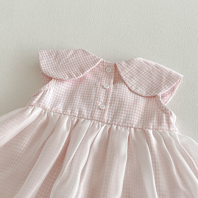 【BABY】夏新作スウィートチェックチュールワンピースSK104814