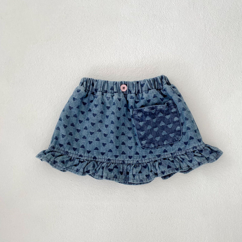 【BABY&KID】夏新作 ハートデニムセットアップSK081527