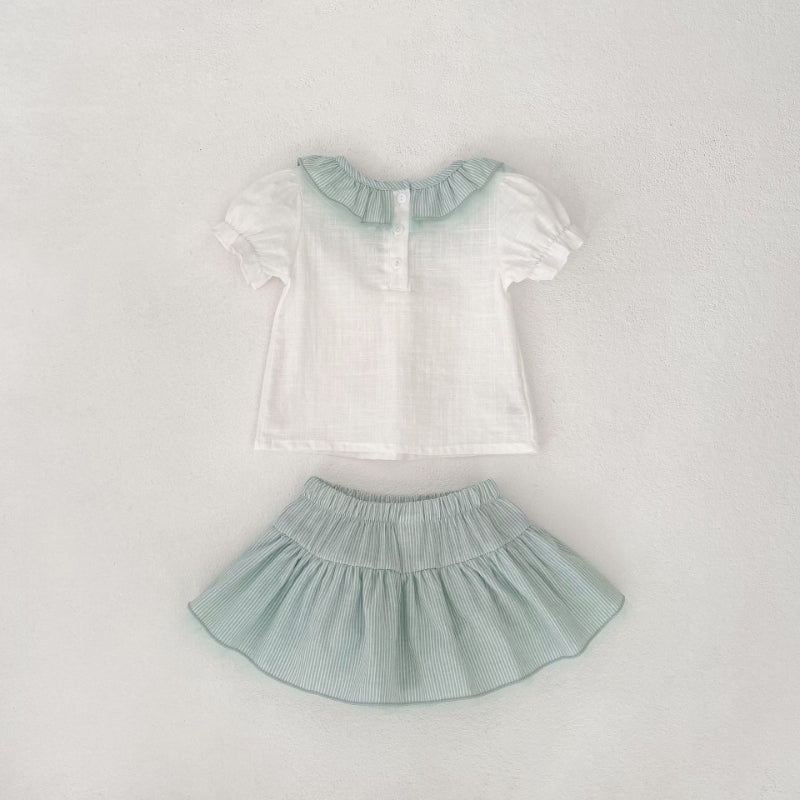 【BABY&KID】夏新作 クルーネックトップス&スカートパンツSK072315