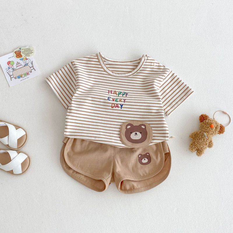 【BABY&KID】夏新作 Happy every dayボーダーセットアップSK070215