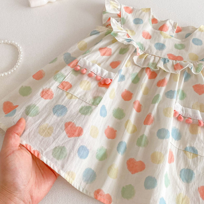 【BABY&KID】夏新作 カラフルドットワンピースSK070503
