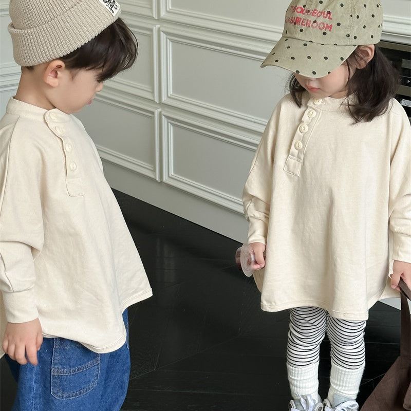【BABY&KID】韓国風ピュアカラーバーサタイルTシャツSK023007
