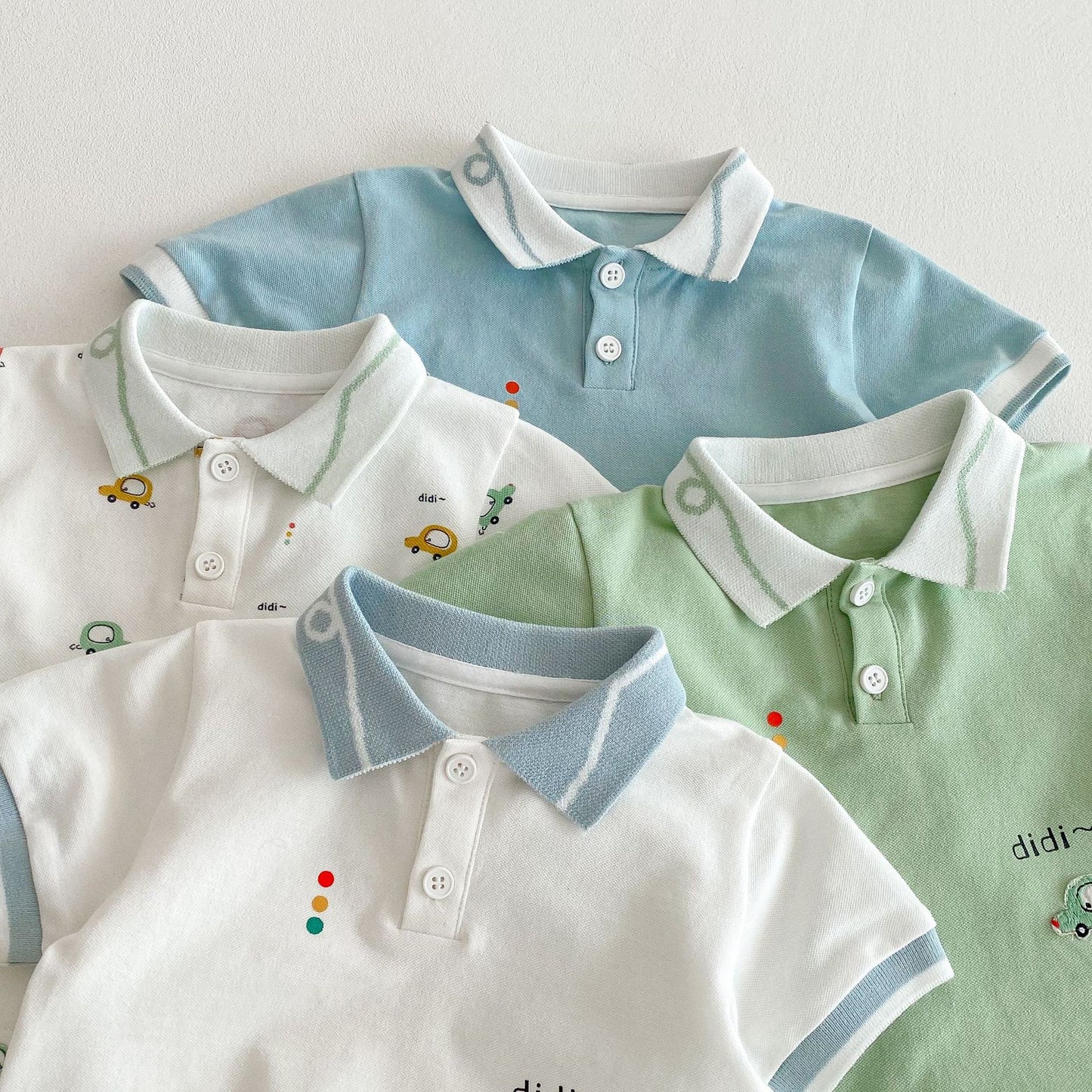 【BABY&KID】夏新作 車柄POLOシャツSK062323