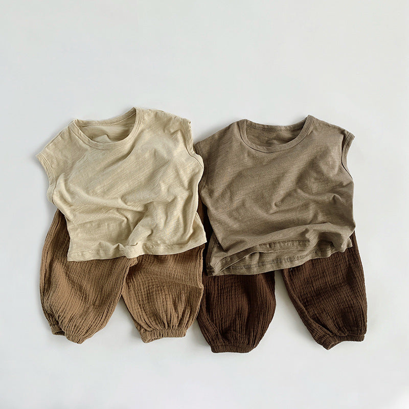 【BABY&KID】夏新作 ノースリーブボーダーTシャツSK080812