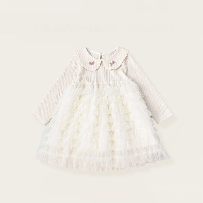 【BABY&KID】ポンポンカーディガン&リボンチュールワンピースSK102431