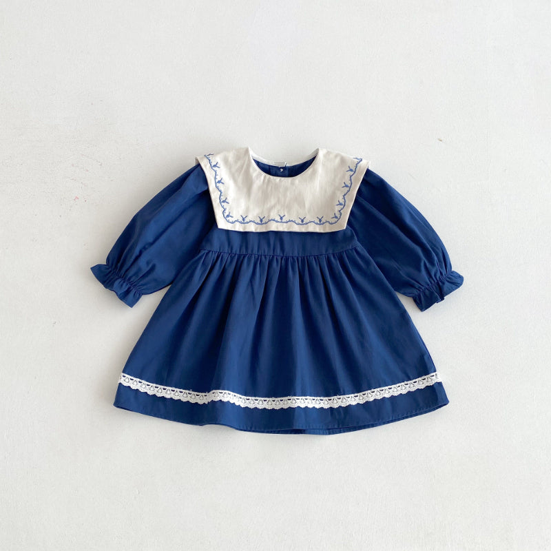 【BABY&KID】レースラペル刺繍ワンピースSK011018