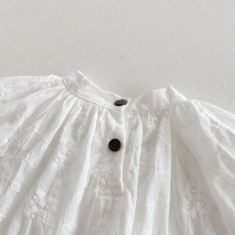 【BABY】夏新作 フラワー刺繍ロンパースSK092616