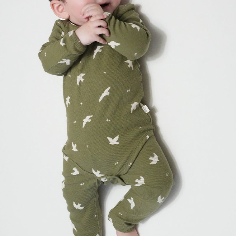 【BABY】北欧風パン、カモメ柄ロンパース、レギンスSK101325