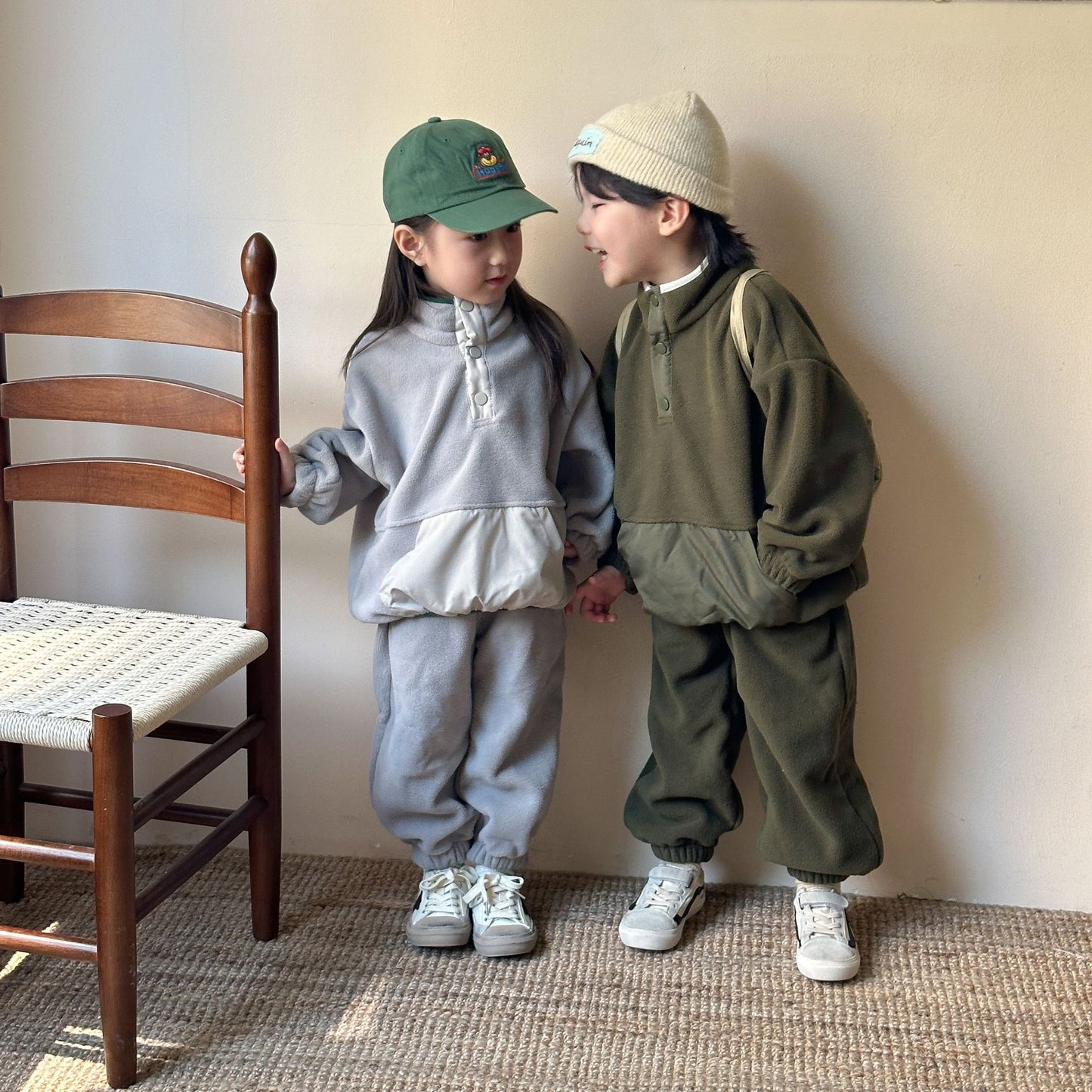 【BABY&KID】ハイネックもこもこ起毛セットアップSK023006