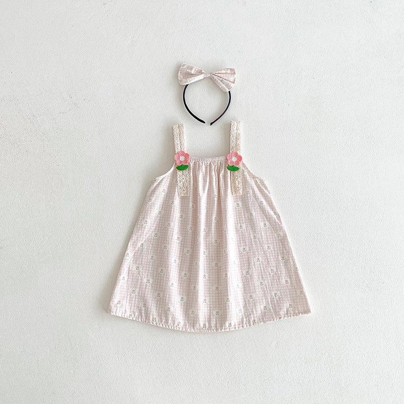 【姉妹服】夏新作 キャミフラワー柄ロンパース、ワンピースSK081633