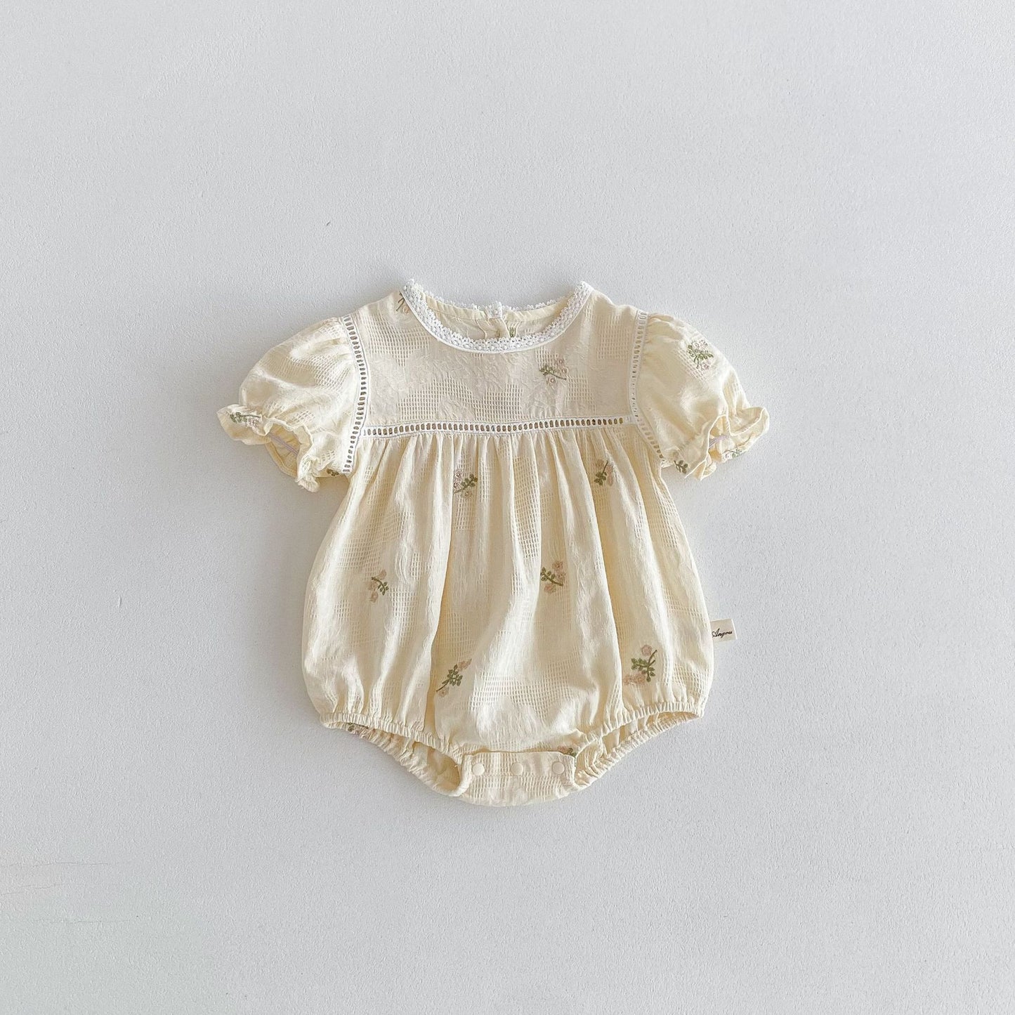 【姉妹服】夏新作 花刺繡クリームロンパース、ワンピースSK060105