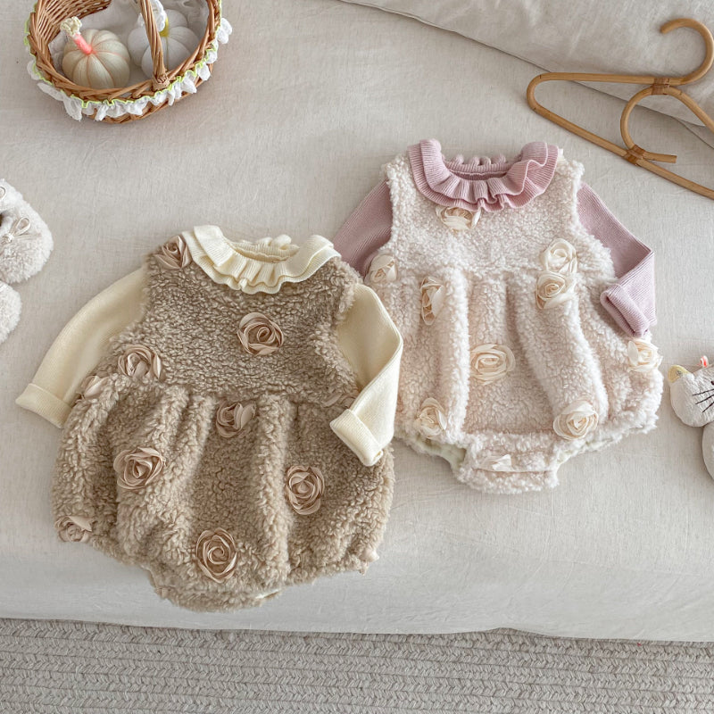 【BABY】冬新作立体フラワーロンパースSK102512
