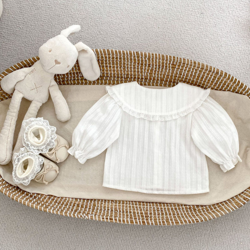 【BABY】リボンサロペット、リボン刺繍襟ブラウスSK100834