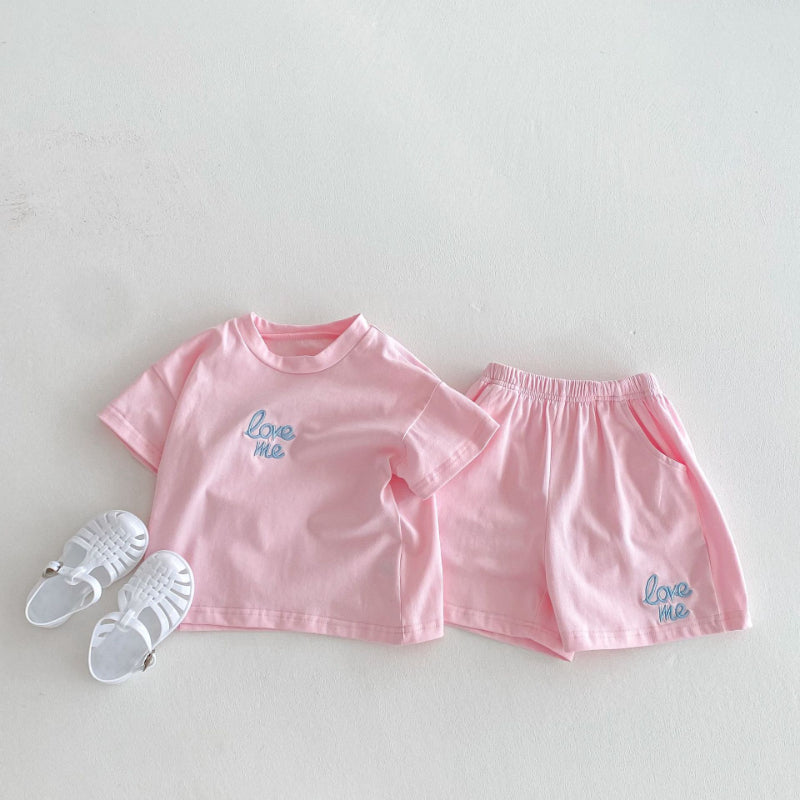 【BABY&KID】夏新作 ロゴ刺繍セットアップSK091214