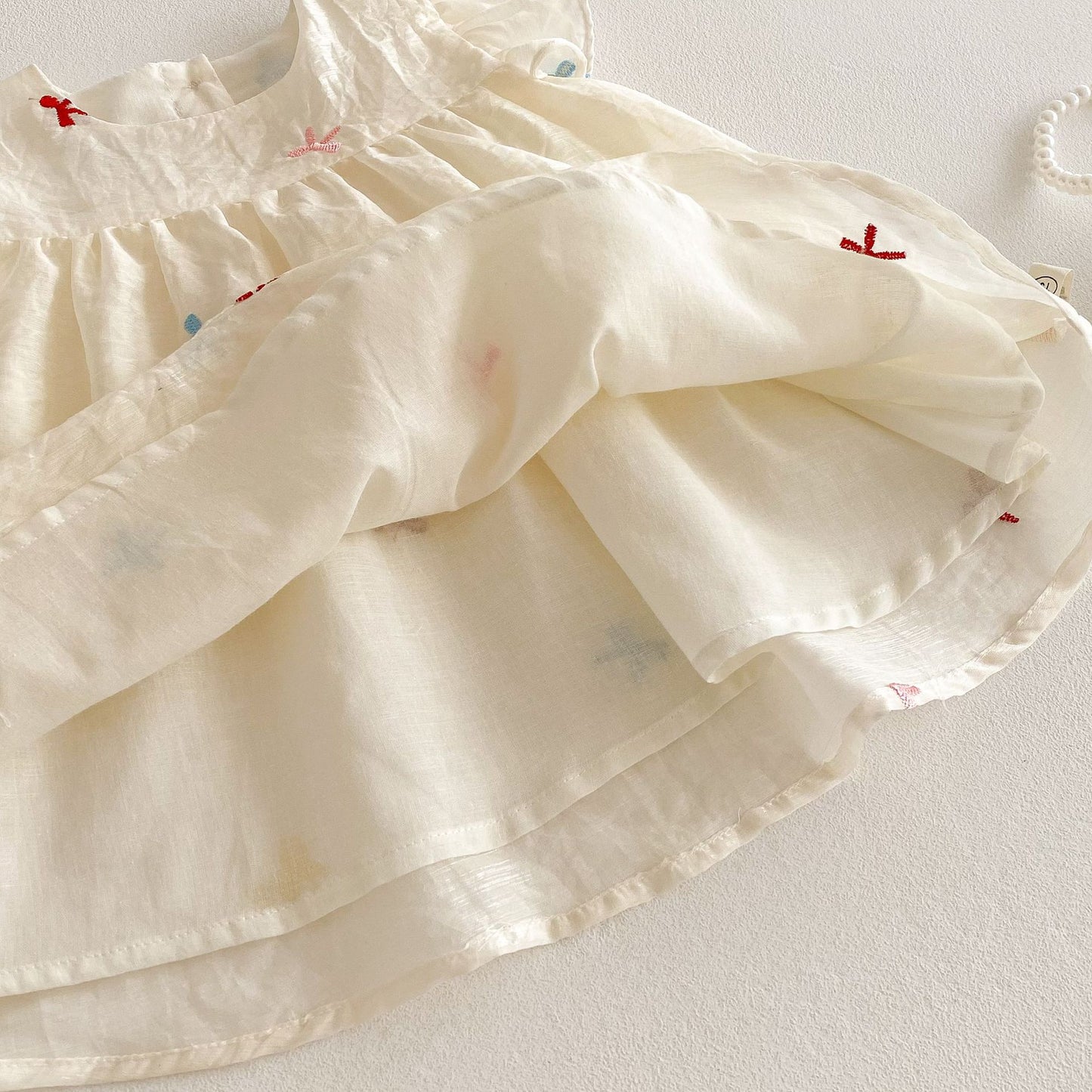 【姉妹服】夏新作 フリル蝶結び柄ロンパース、ワンピースSK061603