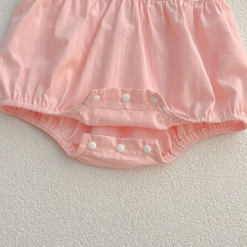 【姉妹服】夏新作 刺繍フラワー襟ロンパース、ワンピースSK081621
