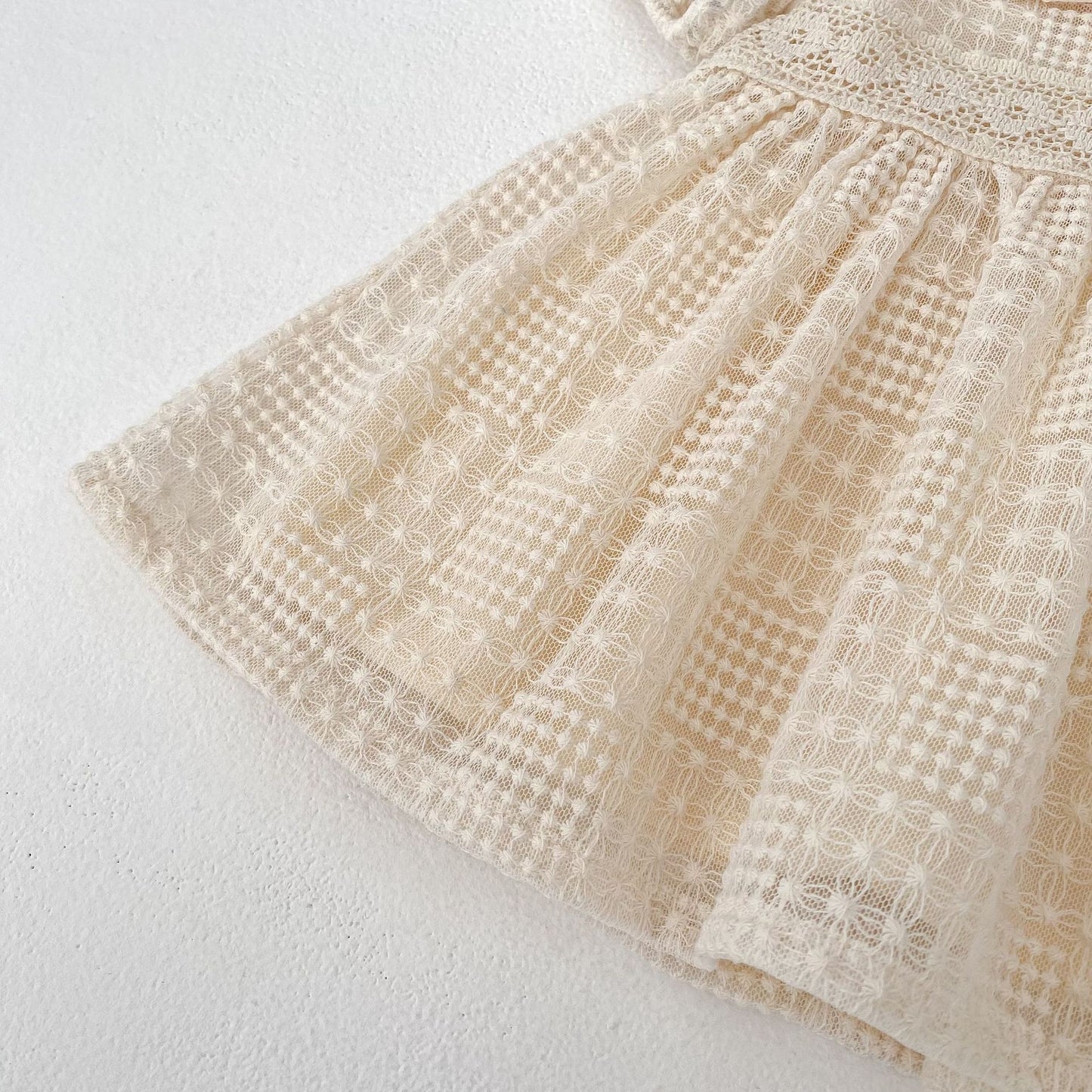 【BABY&KID】夏新作 パフスリーブ刺繡ワンピースSK063106