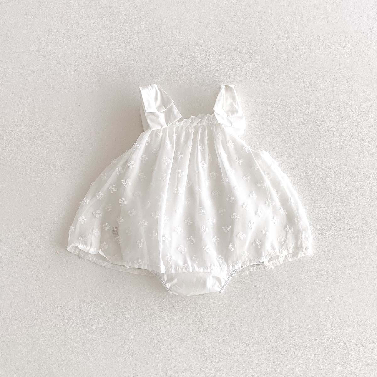 【BABY】夏新作 蝶結び刺繡可愛いロンパースSK081304