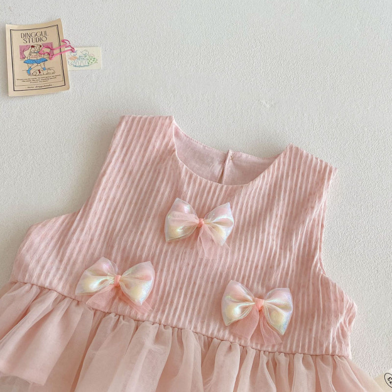【BABY&KID】夏新作 ピンクリボントップス&パンツセットSK070204