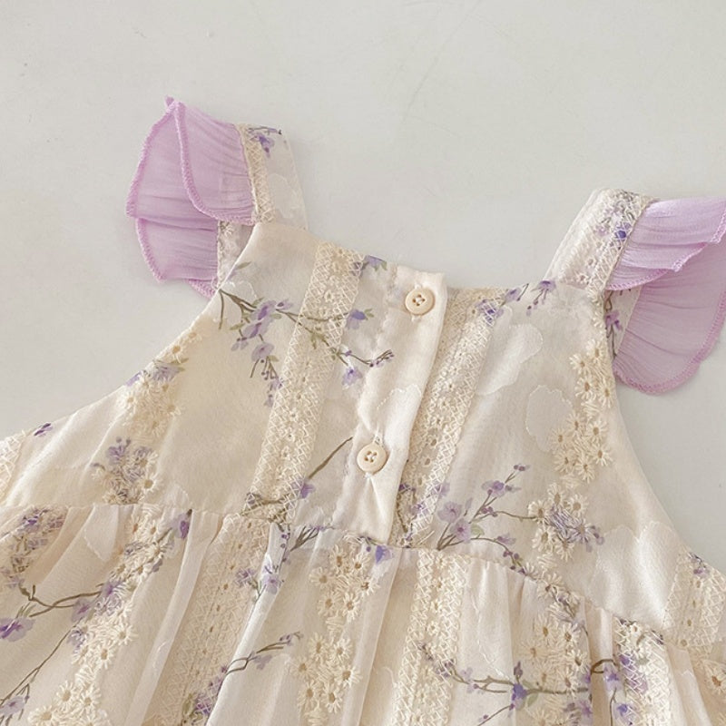 【BABY】夏新作 ガーリー刺繍キャミロンパースSK090610