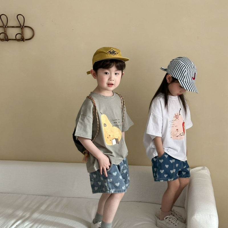 【BABY&KID】夏新作 フルーツ文字柄TシャツSK063030