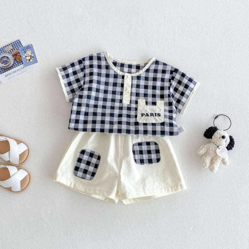 【BABY&KID】夏新作 オシャレチェックセットアップSK070216