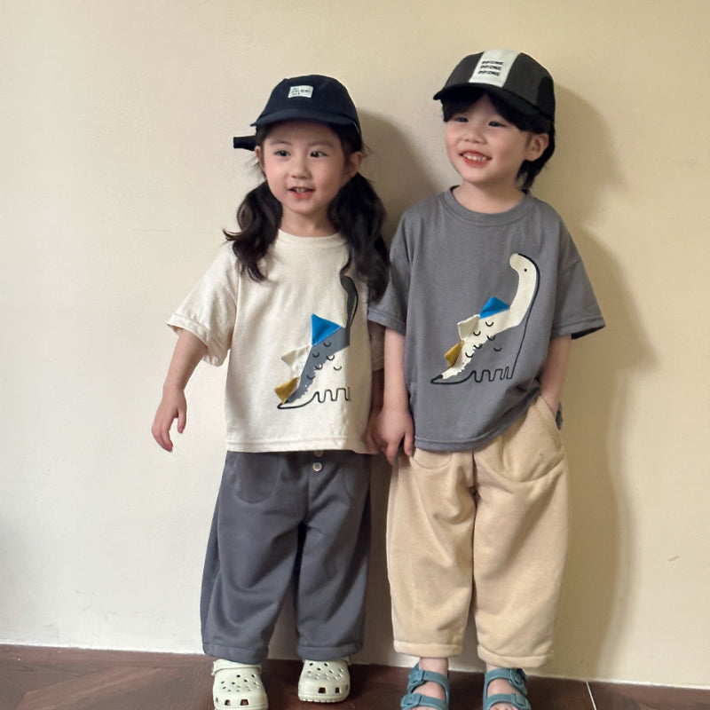 【BABY&KID】夏新作 カラーバリ恐竜半袖トップスSK063031