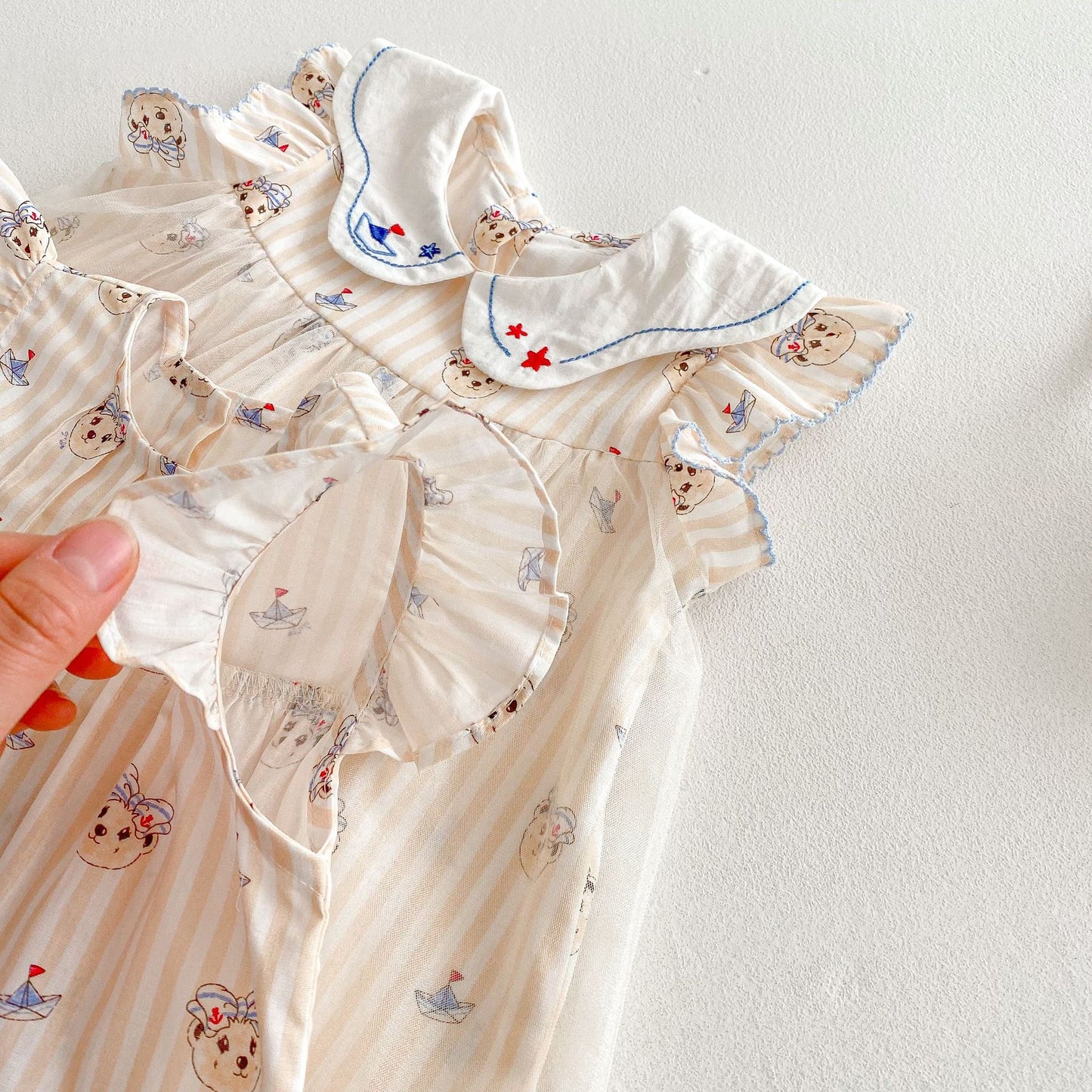 【BABY&KID】夏新作 ベア柄フリルワンピース、セットアップSK061604