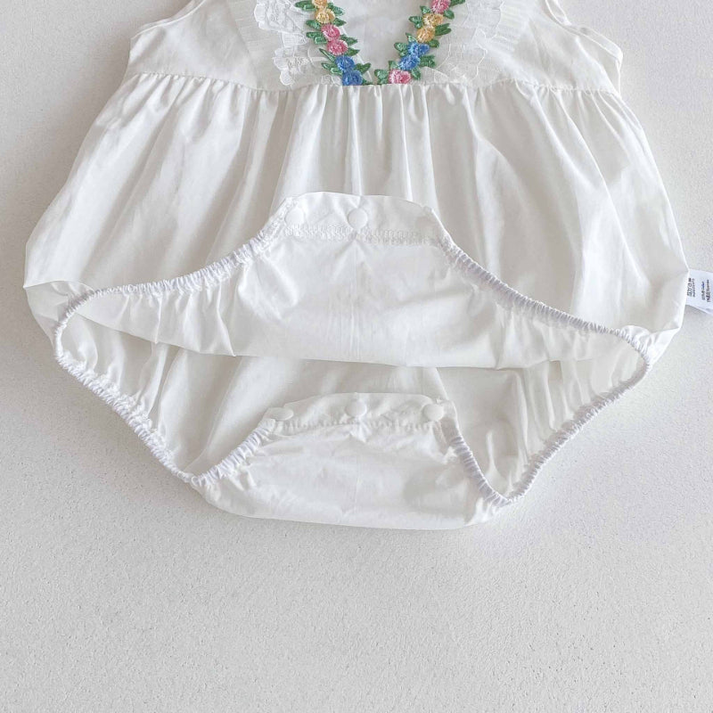 【BABY】夏新作 カラーフラワーVネックロンパースSK091505