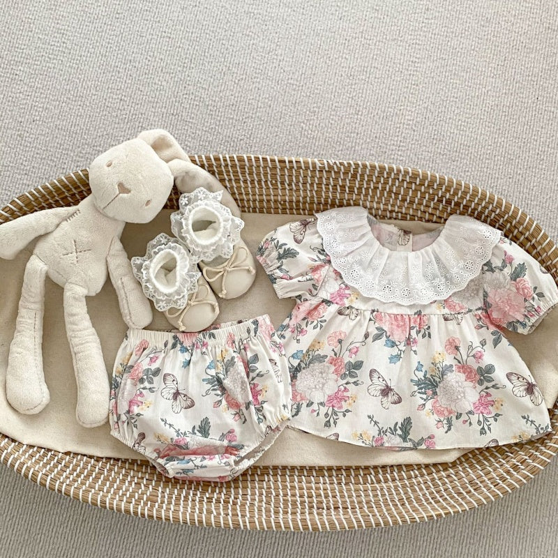【BABY】夏新作 フラワープリントロンパース、ワンピースSK071921