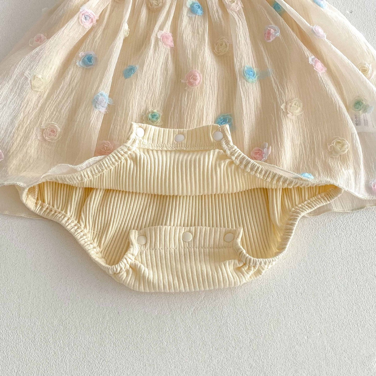 【BABY】夏新作 ワンピース風ローズロンパースSK062327
