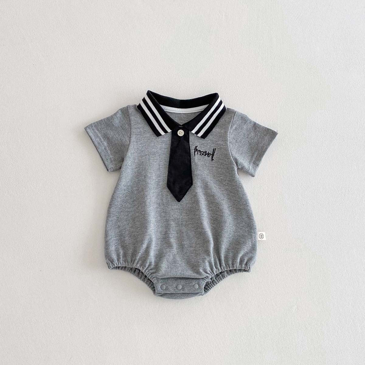 【BABY】夏新作 POLO刺繍ネクタイロンパースSK062718