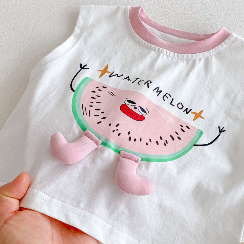 【BABY&KID】夏新作 スイカベスト、レインボーショーツSK080610