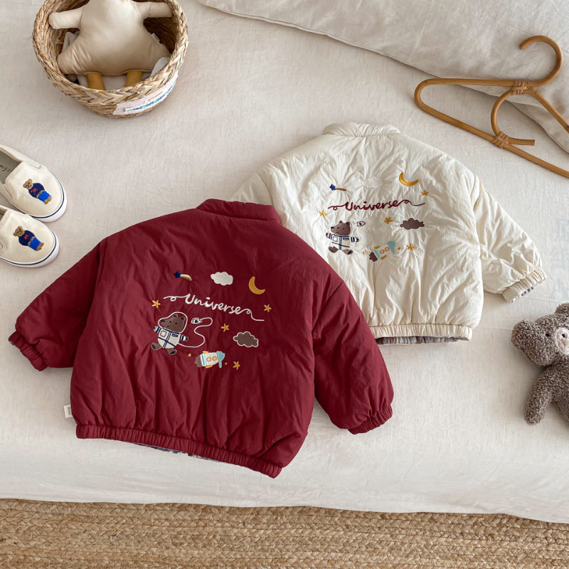 【BABY&KID】冬新作刺繍カートゥーンリバーシブルコートSK102524